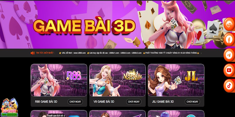 Sảnh cược game bài nhà cái U888 lôi cuốn